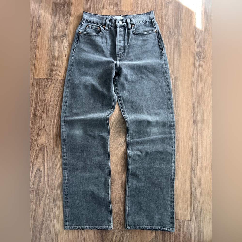 Pistola High Rise Cotton Straight Leg Black Distressed Denim Jeans Pants‎ 26